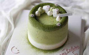 Matcha mochi azuki cloud chiffon cream cake